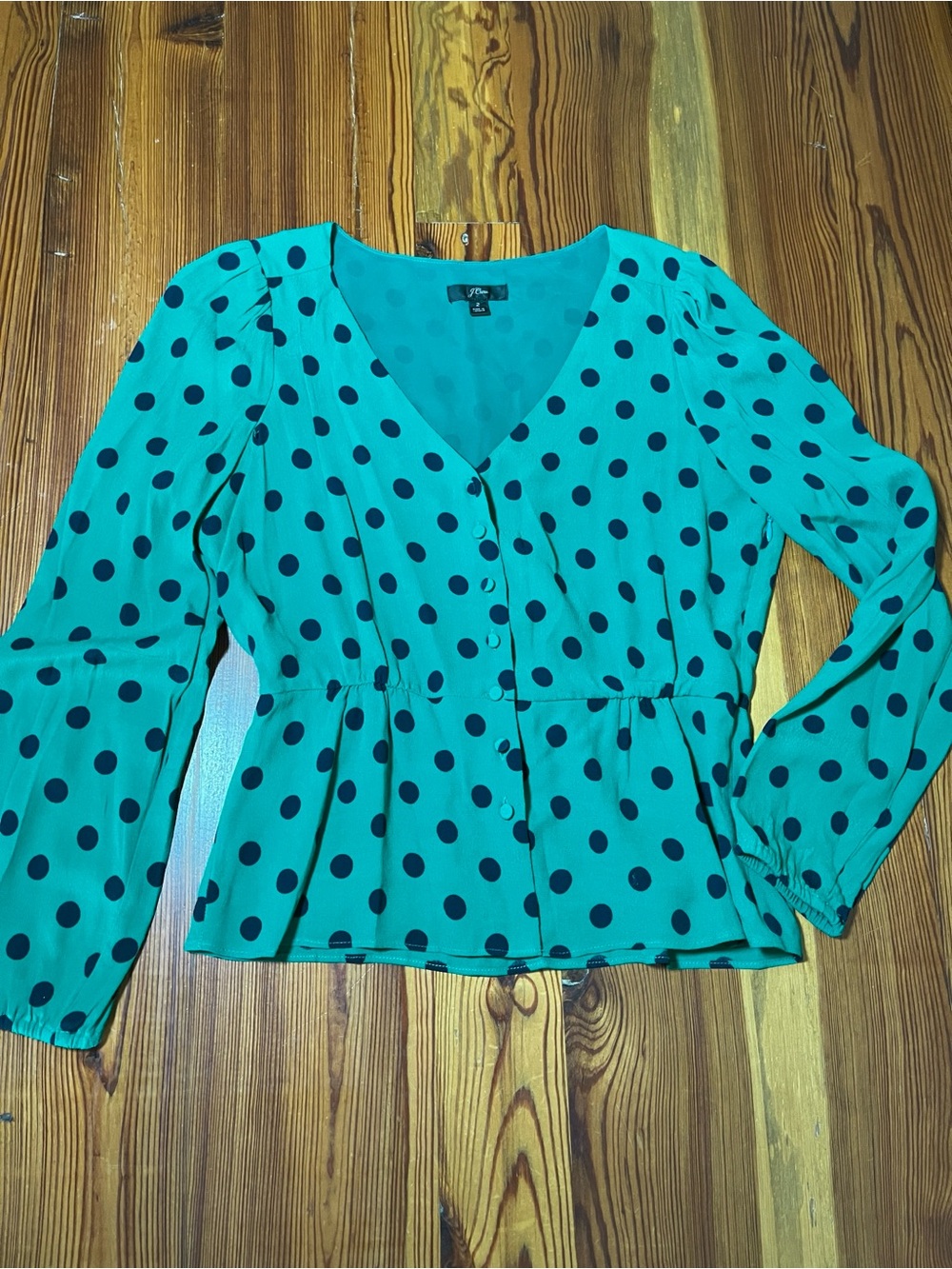 Womenās J. Crew Peplum Blouse, Size 2